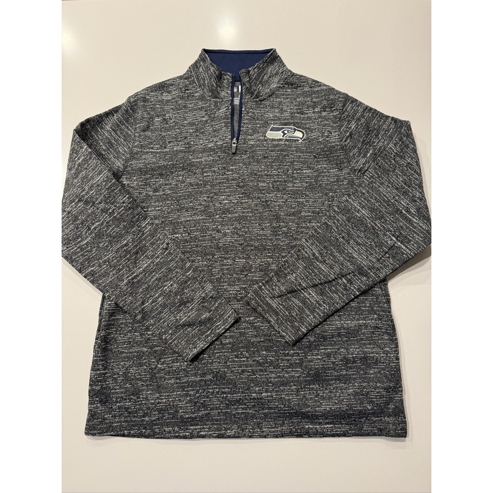 NFL Seattle Seahawks Men's Quarter-Zip Pullover Shirt Gray Size L